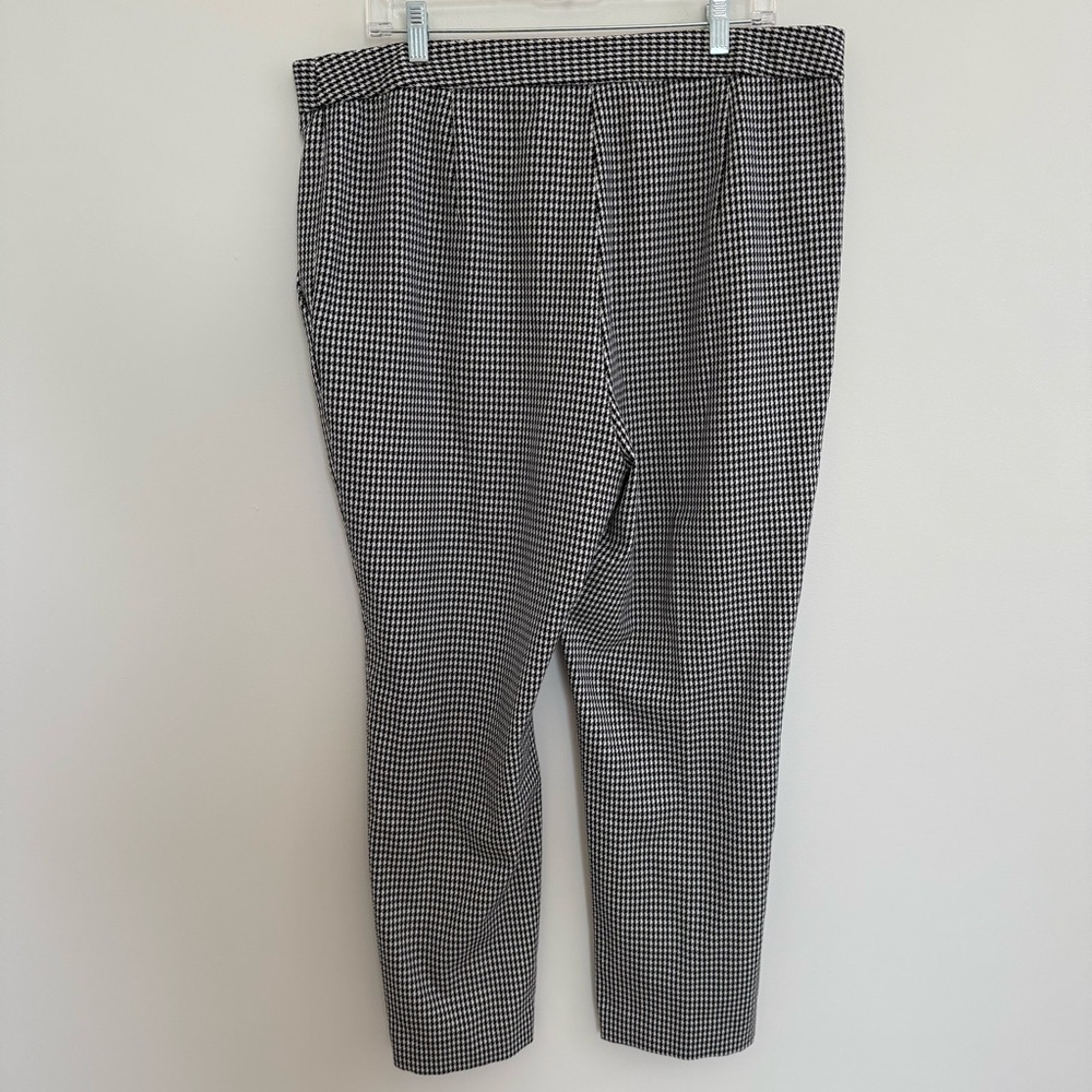 Preston & York Pants Women 16 Casual Pockets Houndstooth Pattern Black White - Picture 6 of 10